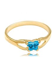 10k Yellow Gold ChildS December Blue Cubic Zirconia Birthstone Ring - Bfly