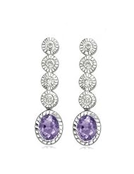 1.24ct Amethyst & Diamond Stud Earrings 14k Gold