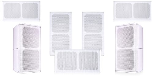 Pure Resonance Audio 7.1 Surround Sound Home Theater UniSat Mini Cube Speaker System White Brackets Included