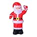 HOMCOM Santa with Candy Cane Indoor/Outdoor LED Inflatable Holiday Christmas Yard Decoration, 8', Multicolor