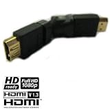 Ex-Pro Ultra 90 through 270 Grad Angle Multi directional, Bendable Rotating HDMI male to Female coupler. Excellent for hard to reach sockets or reducing strain on socket. 1080p - HDMI 1.3 (125283-49) Compliant.