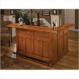 Large Oak Wrap Around Home Bar Color: Oak