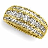 14K Yellow Gold Diamond Bridal Anniversary Band Ring
