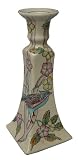 Asian candlesticks, Bird design - hand painted porcelain (pair)