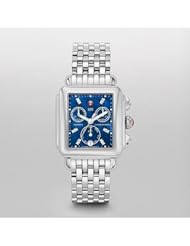 Michele Deco Chronograph Blue Mother of Pearl with .05 ct. Diamond Dial Stainless Steel Bracelet Ladies Watch MWW06P000172