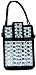 Nicole Miller Front Flap Universal Cell Phone Carry Case with Hand Strap, Black with Square Clear Gems