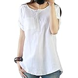 (マーシェル) Marshel マタニティ ロング シャツ 夏に涼し気 リネン 麻 おしゃれ 半袖 ホワイト XL