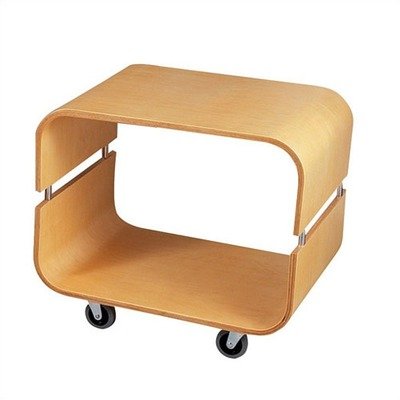 Contour Rolling End Table Natural Wood