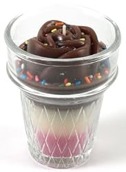 Ice Cream Cone Glass Jar Filled Candle