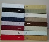 Egyptian Cotton Striped Bed Skirt 300 Thread Count Chocolate King Size
