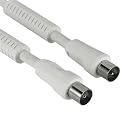 Hama Antennen-Kabel mit Ferritkernen 90 dB, 3 m, Wei&szlig;