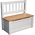 Wohnstyle - Kindertruhenbank "Niels" weiss / natur mit intergrierter Spielzeugkiste Kinderbank Kinderm�bel Holzbank Spielzeugtruhe