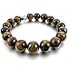 Men,Women's 12mm Alloy Bracelet Link Wrist Tiger Eye Brown Silver Buddha MalaBeads