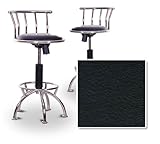 2 24"-29" Black Vinyl Seat Chrome Metal Adjustable Custom Barstools (G-Grai ....