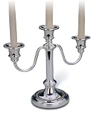 WATERFORD FINE SILVER GADROON THREE LIGHT CANDELABRA PAIR