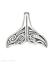Sterling Silver Tribal Designs Whale Fluke Tail Animal Pendant