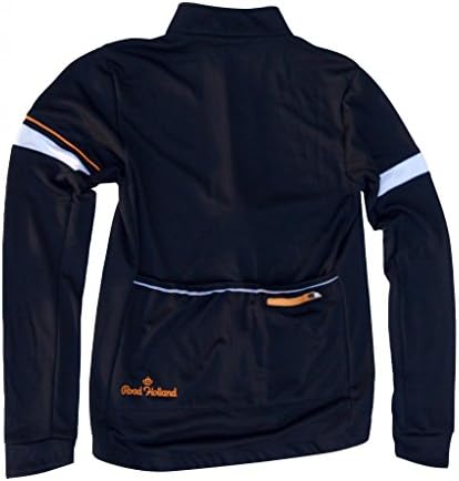 Road Holland: The Edam - Men's Mid-Weight Long Sleeve Merino Blend Cycling Jersey, Road Black, XXXL