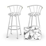 2 Musical Instrument Band Themed Specialty / Custom White Barstools with Ba ....
