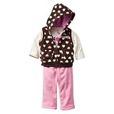 Newborn Girls JUST ONE YOU Made by Carters ® Brown/Pink Hearts/I love You Set