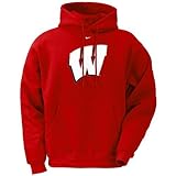 Nike Wisconsin Badgers Red Classic Logo Pullover Hoody Sweatshirt