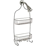 InterDesign Raphael Bathroom Shower Caddy for Tall Shampoo Bottles, Conditioner, Soap - Extra Long, Bronze