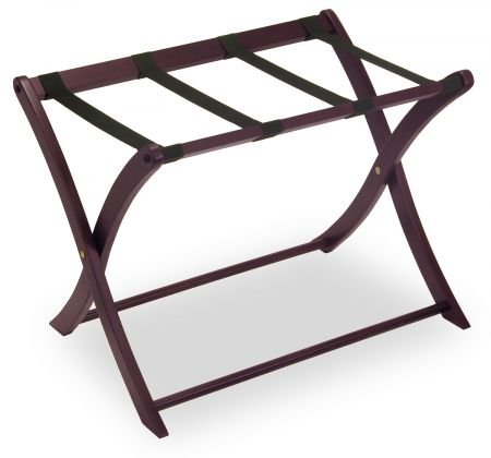 Curved Espresso Luggage Rack Winsome 92420