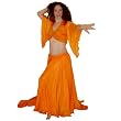 Orange Silk Full Circle Skirt
