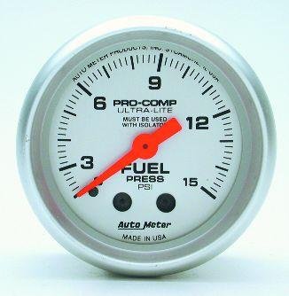 Auto Meter 4311 Ultra-Lite Mechanical Fuel Pressure Gauge Auto Meter 4311 Ultra-Lite Mechanical Fuel Pressure Gauge