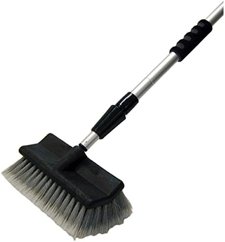 13 Piece Telescoping Flow-Thru Car Washing Brush and Water Hose Accessory Set with Quick Connect System