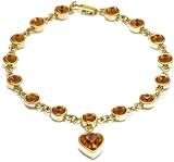 Image of Buckley Ladies Gold Plate Heart Charm Bracelet