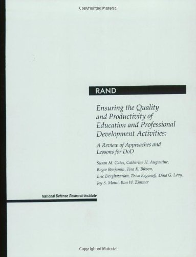 Ensuring the Quality and Productivity of Education and Professional Development Activities: A Review of Approaches and Lessons for DoD