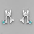 Earrings With 1.40ctw Cubic zirconia and Created Opals Made of 925 Sterling silver. Total item weight 7.0g Length 21mm