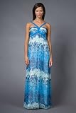 China Blue Halter Gown by BCBG
