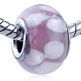 Pugster Murano Glass Bead White Clover Translucent Fit Pandora Bead Charm Bracelet