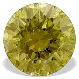 0.18 Ct Canary Yellow Color Round Loose Diamond, SI2 Clarity
