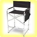 EARTH HEAVY-DUTY TALL DIRECTOR'S CHAIR w/ Extra Heavy-Duty, Reinforced Aluminum Frame -- Two Layers of 600D Fabric for Extra STRENGTH -- COMFORT w/High Back & Foot Support