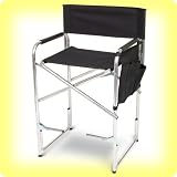 EARTH HEAVY-DUTY TALL DIRECTOR'S CHAIR w/ Extra Heavy-Duty, Reinforced Aluminum Frame -- Two Layers of 600D Fabric for Extra STRENGTH -- COMFORT w/High Back & Foot Support
