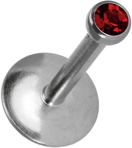 Garnet Color Red 2mm Labret Stud 18 gauge Lip Ring-5/16 Steel Monroe Tragus Helix Cartilage Earring-18g Earring