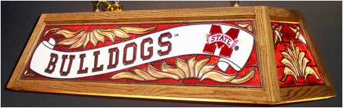 45 Mississippi State Wood Frame Billiards Light - 2-bulb Flourescent