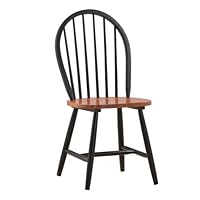 Boraam 31516 Farmhouse Chair, Black/Cherry Set of 2