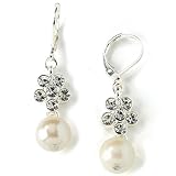 Sparkle Crystal and Faux Pearl Drop Earrings