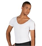 41Q68VEJFBL. SL160  Mens Cap Sleeve Leotard   AB02WHTS