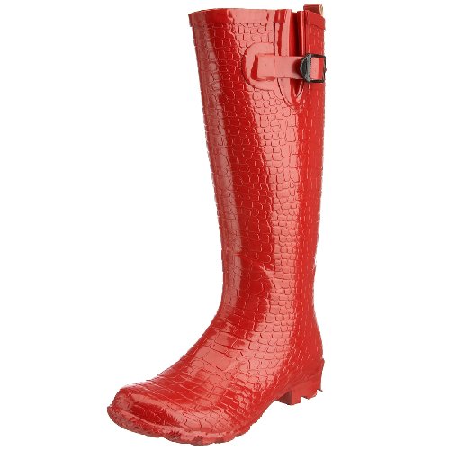 Jacobson Women’s Croc Wellies Red LB8008 4 UK