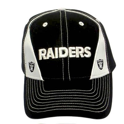 NFL OAKLAND RAIDERS BLACK GREY COTTON HAT CAP NEW ADJ