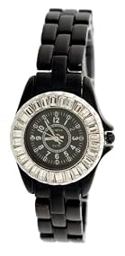 Geneva Elite Womens's Designer Watch with Baguette Stones Bezel Model 2494-1