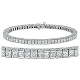 14k White Gold Princess Cut Diamond Eternity Bracelet (6 ct.tw.)
