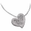 14Kt White Gold Insignificant Diamond Heart Pendant Necklace