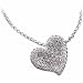 14Kt White Gold Insignificant Diamond Heart Pendant Necklace