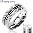 Solid Titanium with a Dual Textered Band Ring
