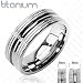 Solid Titanium with a Dual Textered Band Ring